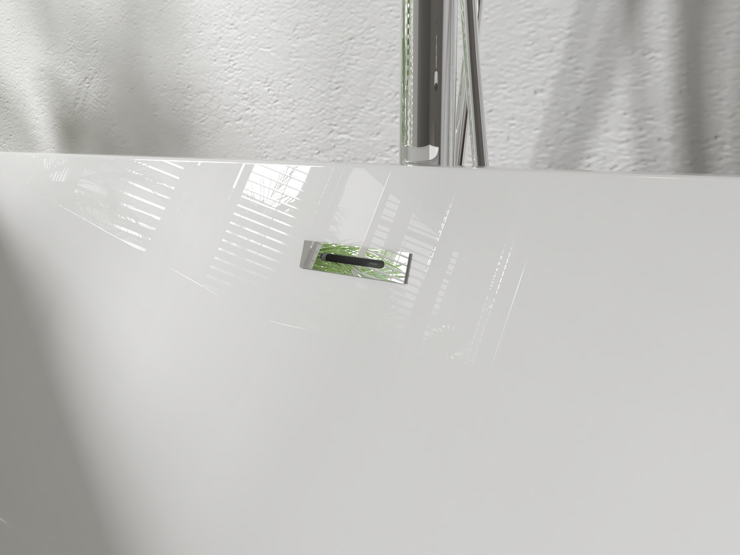 Freestanding Bathtub MATHIS - Acrylic Glossy White, Length 1680 mm