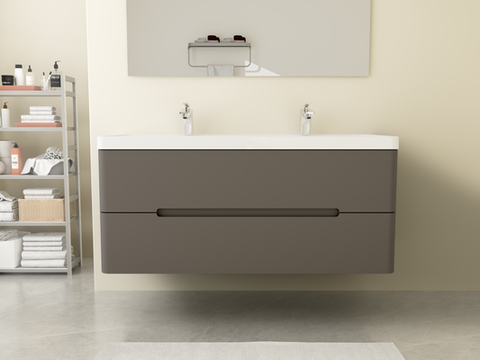 Vanity KAYA 120 cm with Double Washbasin in Grey