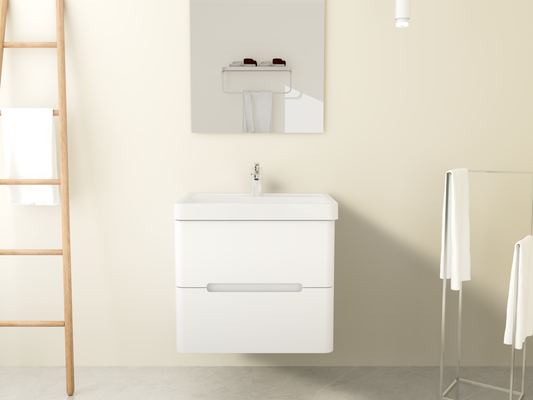 Ensemble de meubles de salle de bains WERA 600mm avec lavabo et armoire basse en blanc